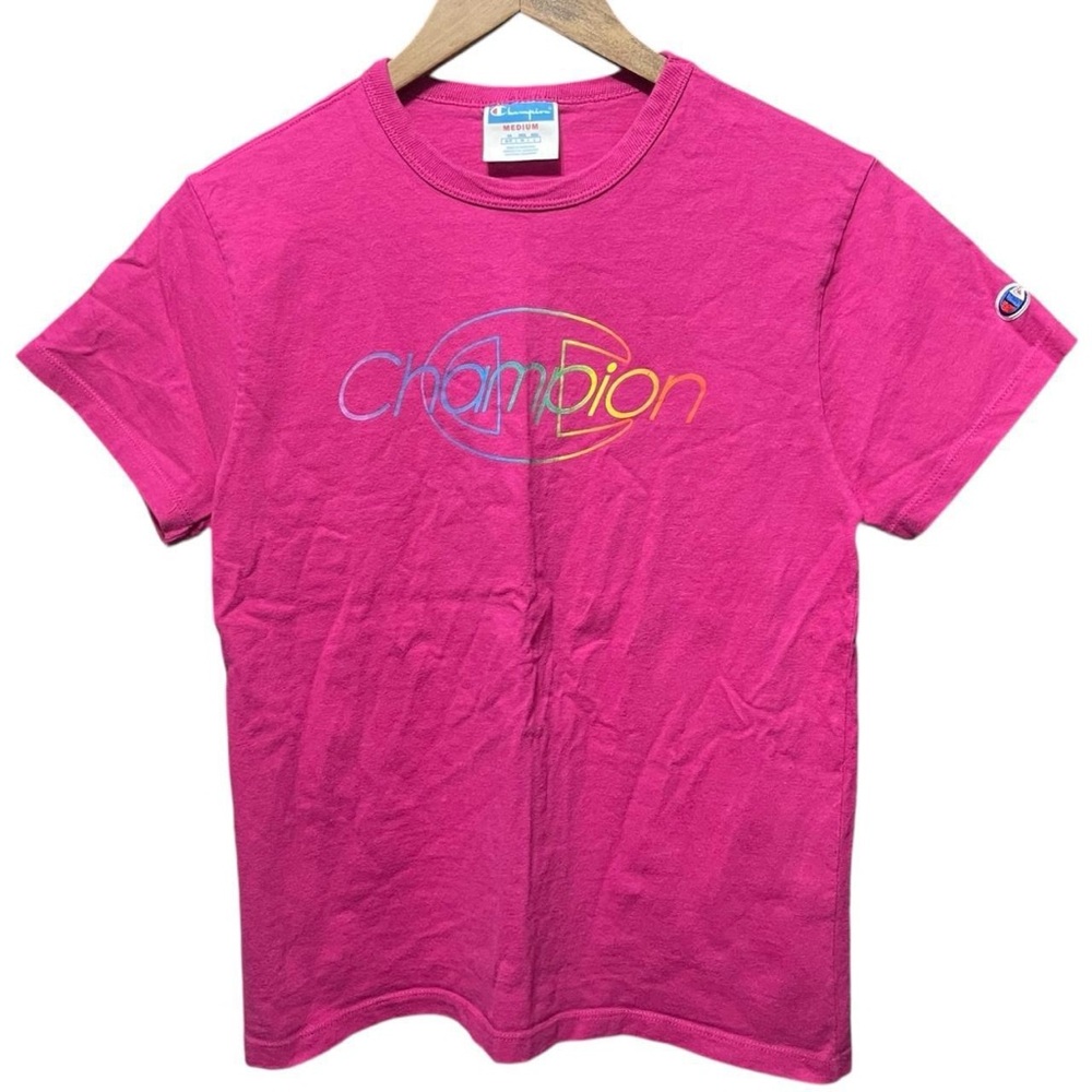 vintage 90s 2000s Y2K champion rainbow logo front graphic retro T-shirt tee top